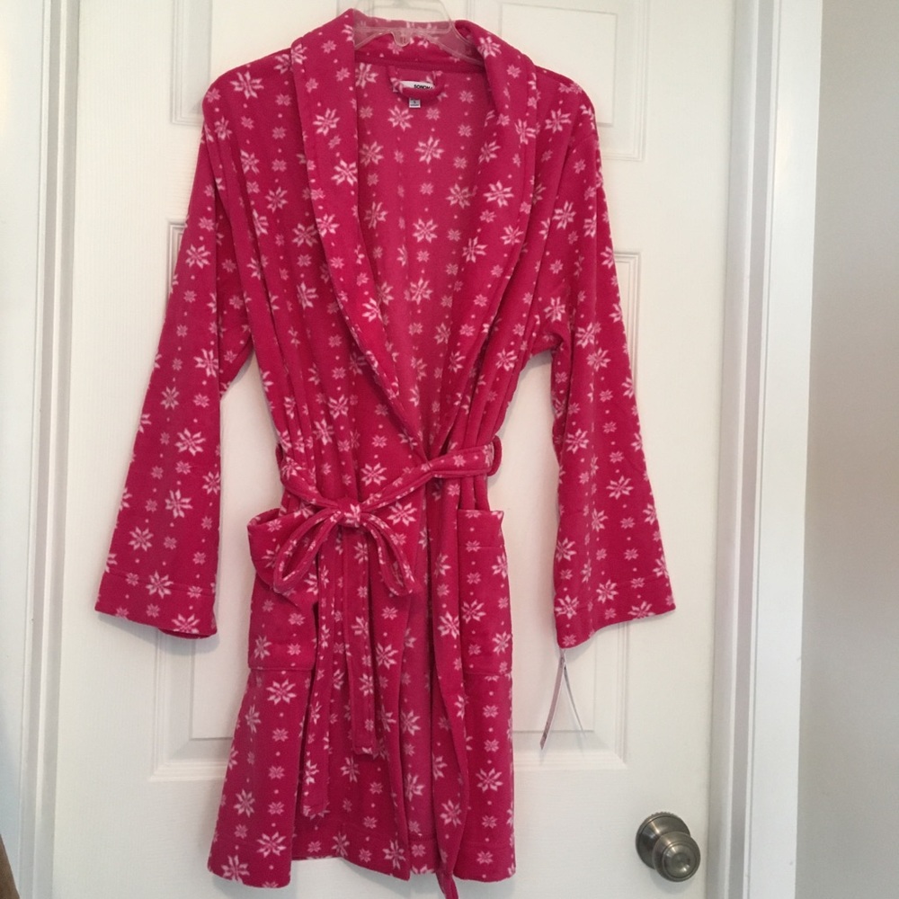SONOMA Microfleece Snowflake Print Short Robe - Picture 5 of 7